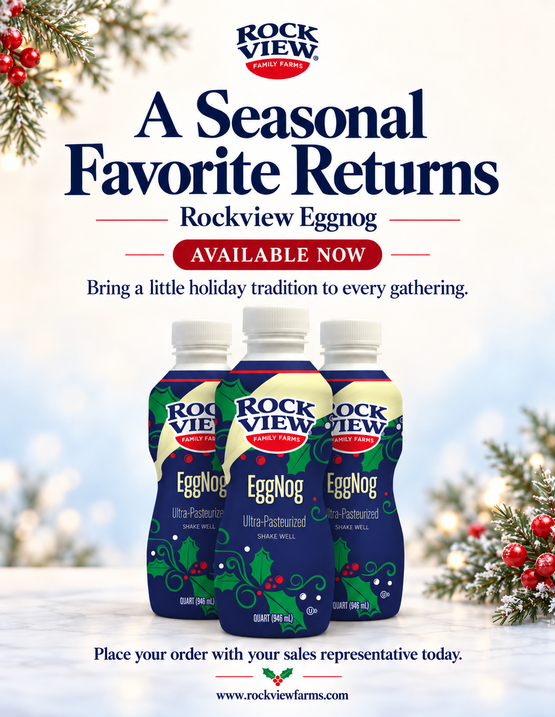 Rockview Eggnog is available now.